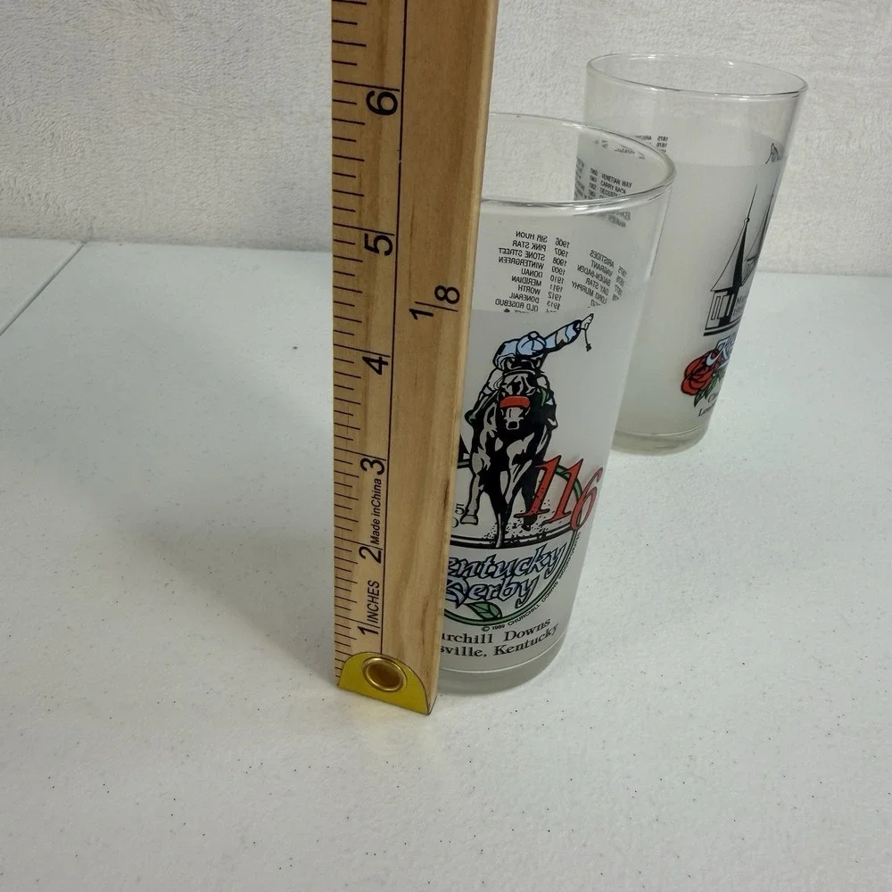 1990‎ Official Kentucky Derby Souvenir Collector Glasses Set of 2 Horse Racing